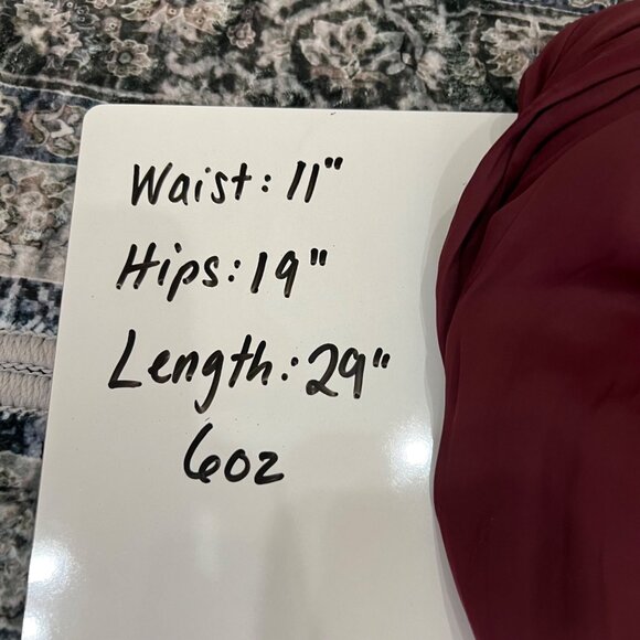 H&M Pleated Lightly Sheer Maxi Skirt Burgundy Wine Red Size 4 - Picture 6 of 7